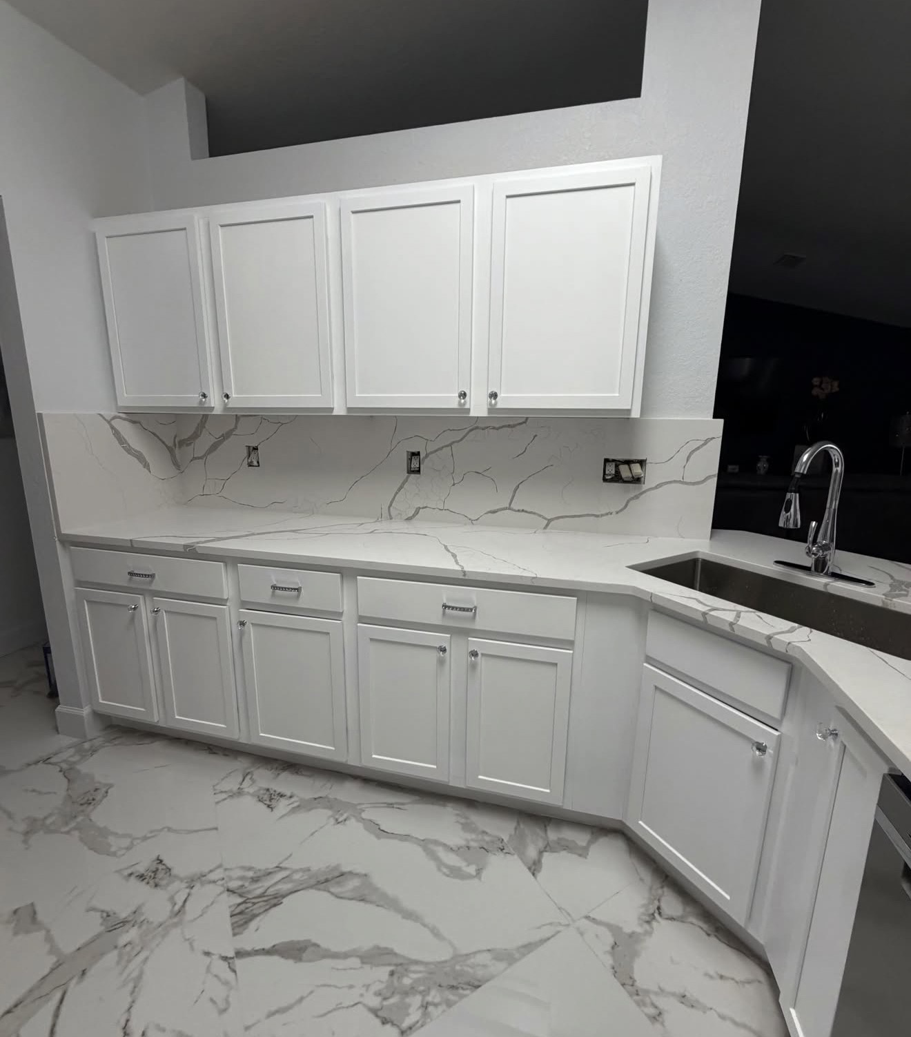 Freshly painted cabinets after Prime Glow Painting refinishing in Jacksonville, FL