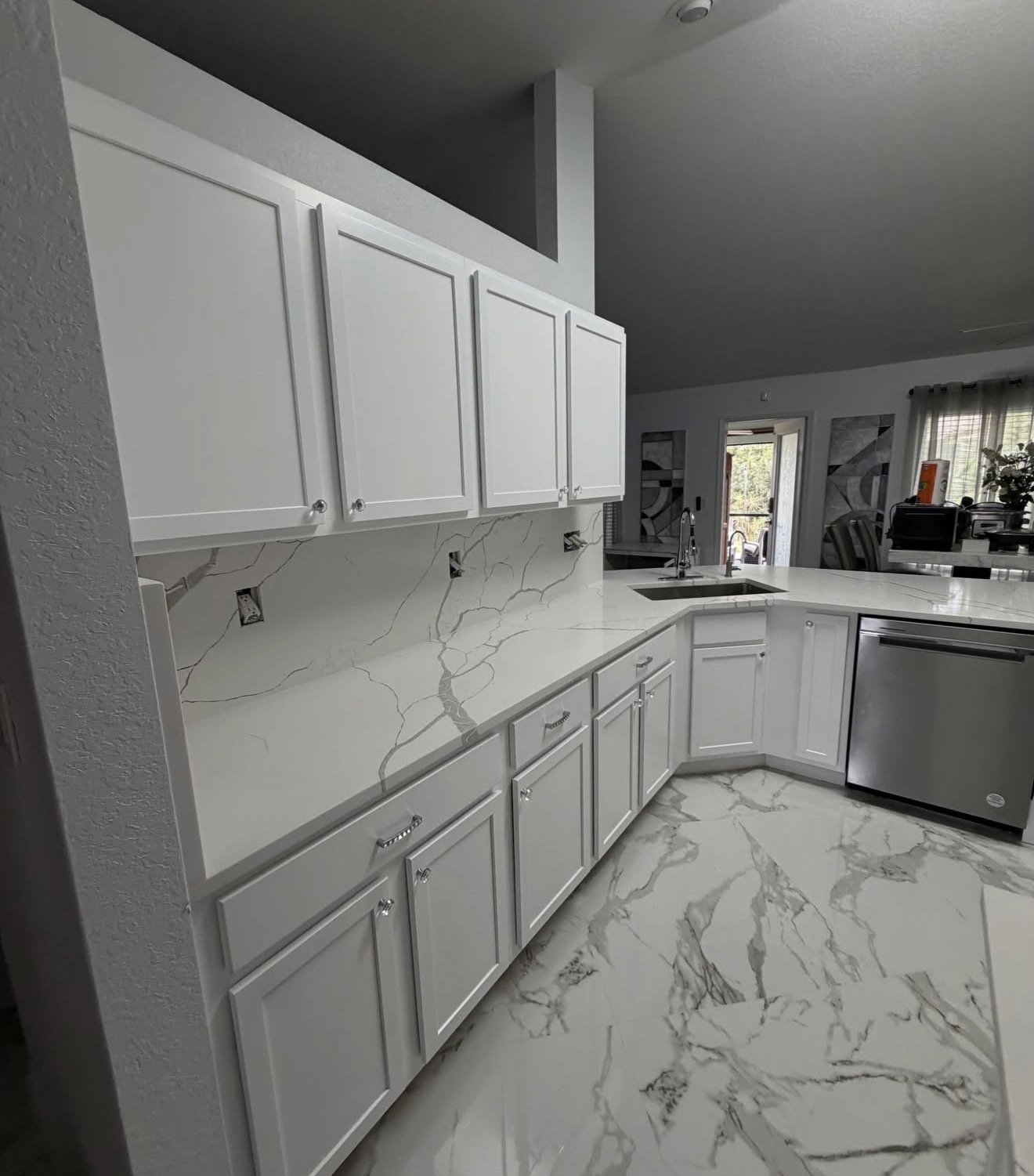 Full open-concept cabinetry — after