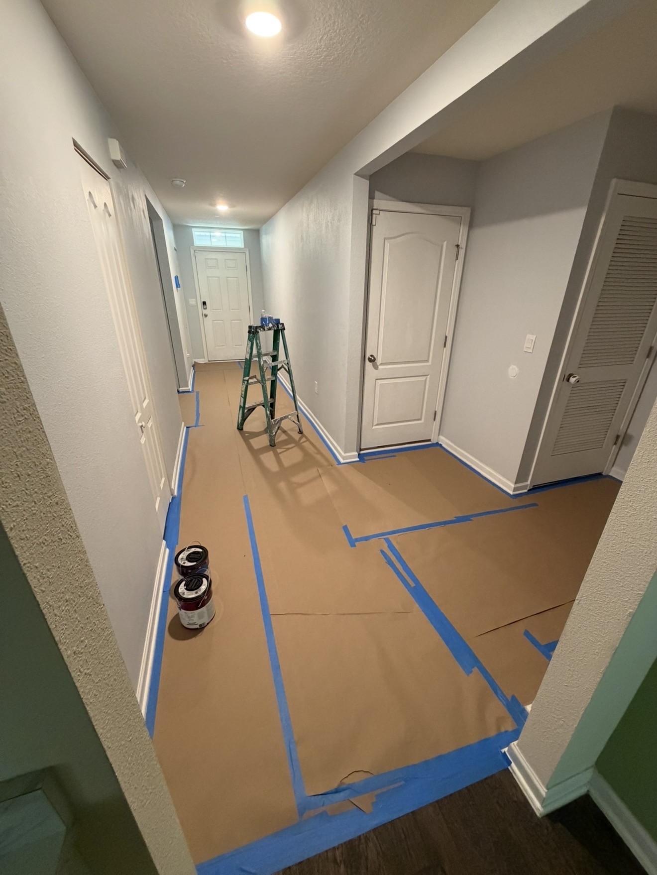 Hallway and doors completely protected
