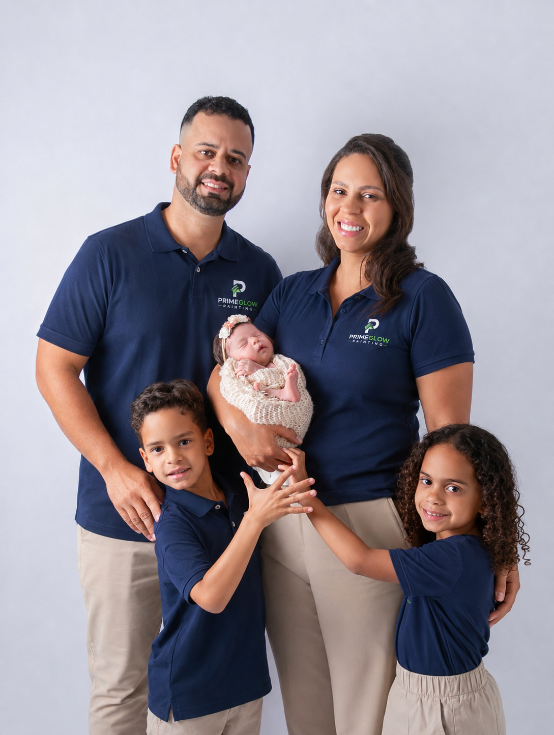 The Prime Glow Painting family — owners of the Jacksonville, FL painting company