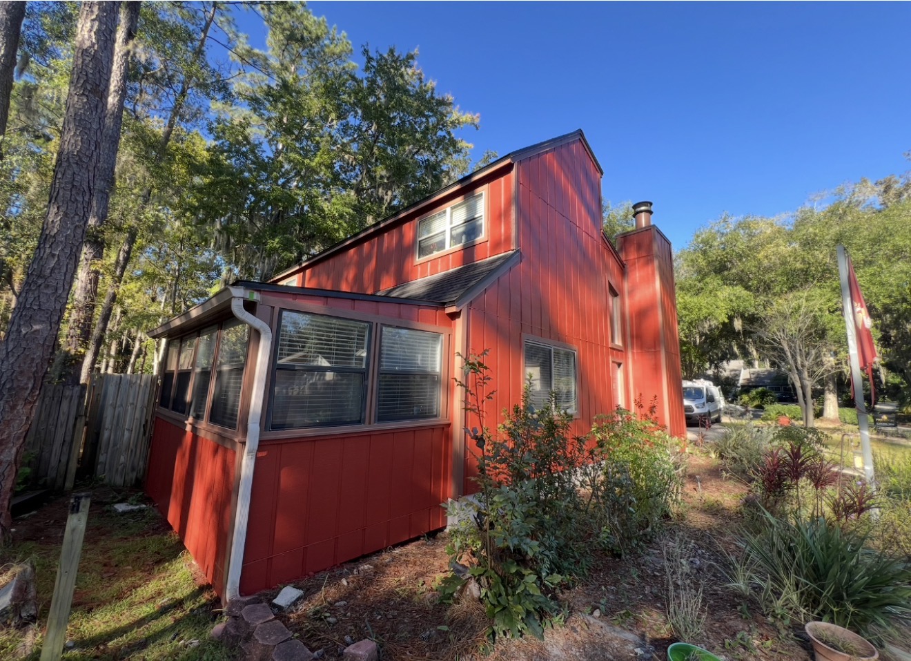Full Exterior Repaint — Bold Red New Chapter after